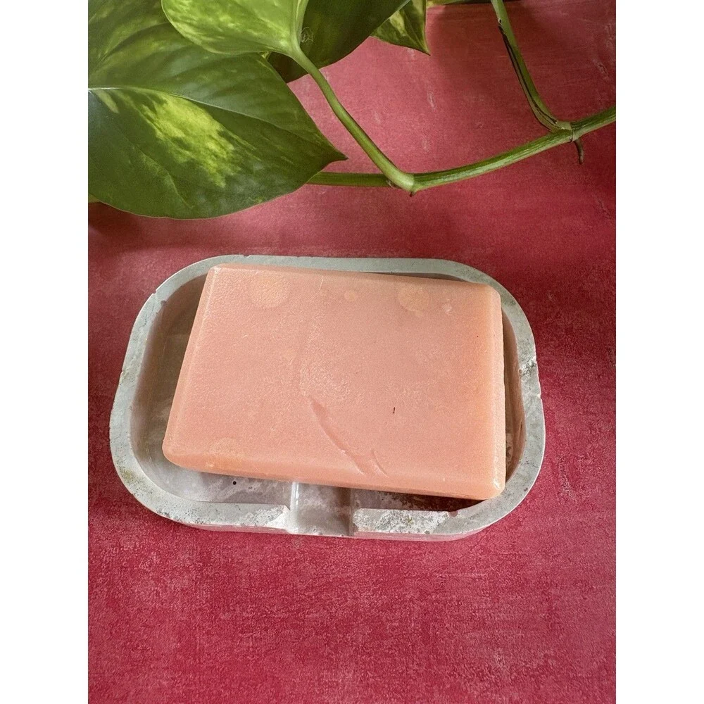Handmade Soap Dish Cement Soap Holder Bathroom Kitchen Self Draining